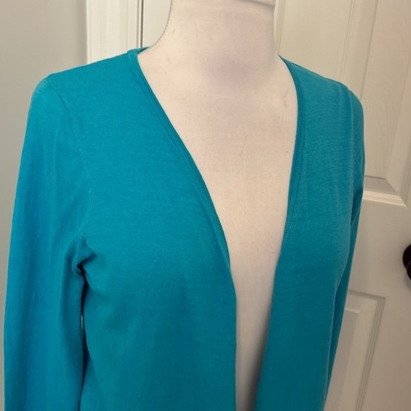 Minnie Rose Turquoise Open Cardigan Sweater - Picture 4 of 9